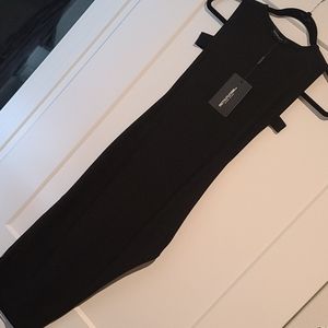 PLT sexy cutout midi black dress